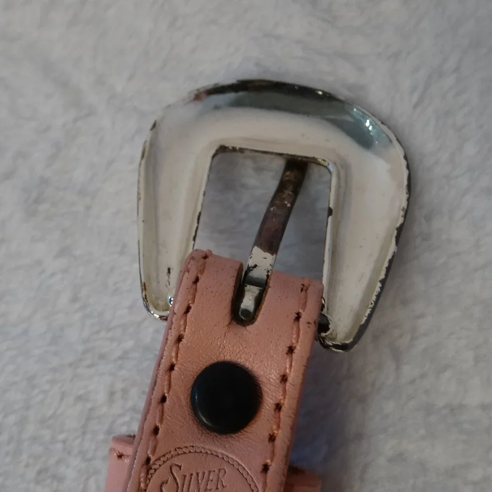 Silver Creek Classics Pink Leather Girl Size 20 Floral Silver tone Conchos